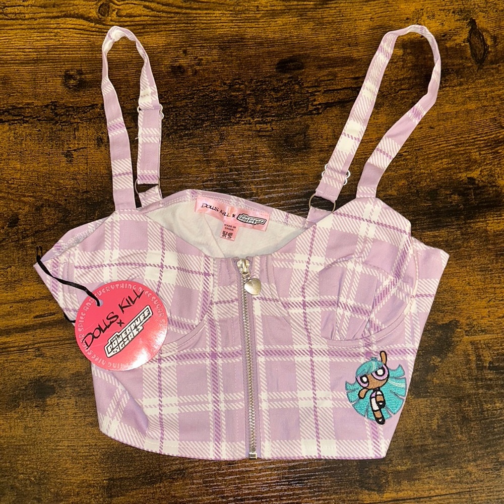 Dolls Kill x Power Puff Girls Purple Corset Top size XS